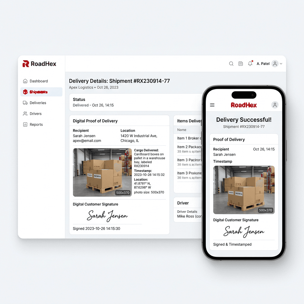 Roadhex Digital Proof of Delivery